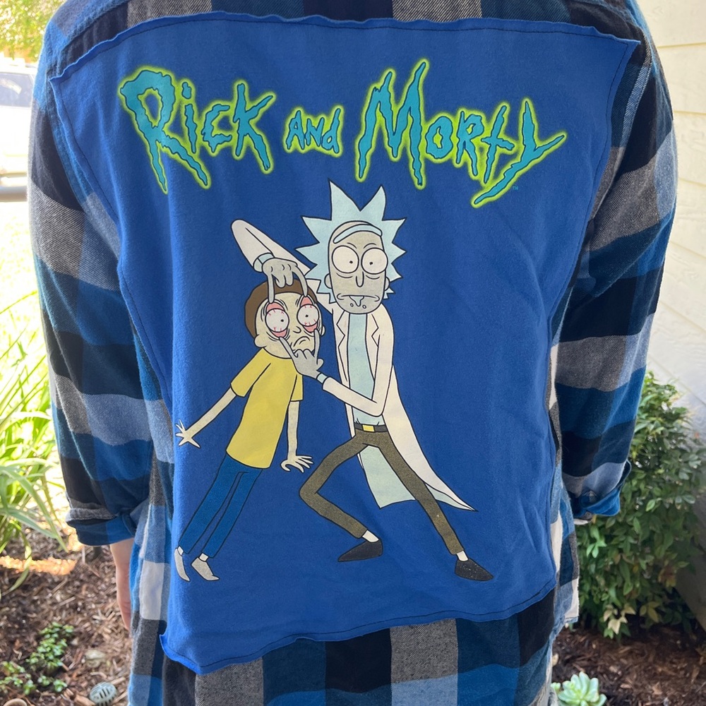Rick and Morty Flannel Shirt  unisex Medium M